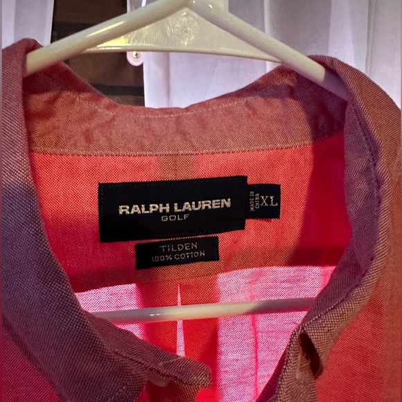 Ralph Lauren XL short sleeve salmon colored shirt. 100% cotton.  Tilden. - Picture 2 of 7